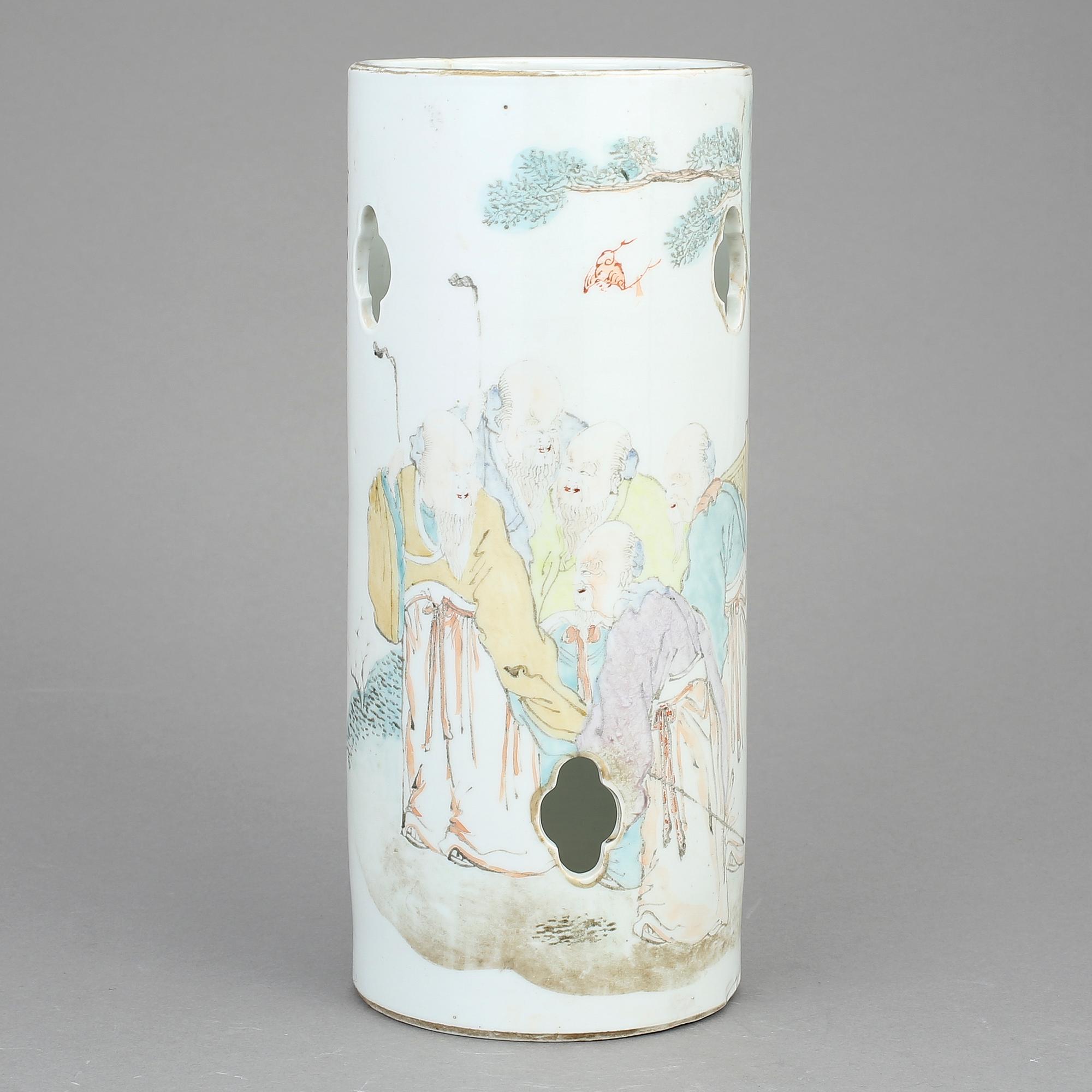PERUKVAS, porslin, Kina, 1800/1900-tal.