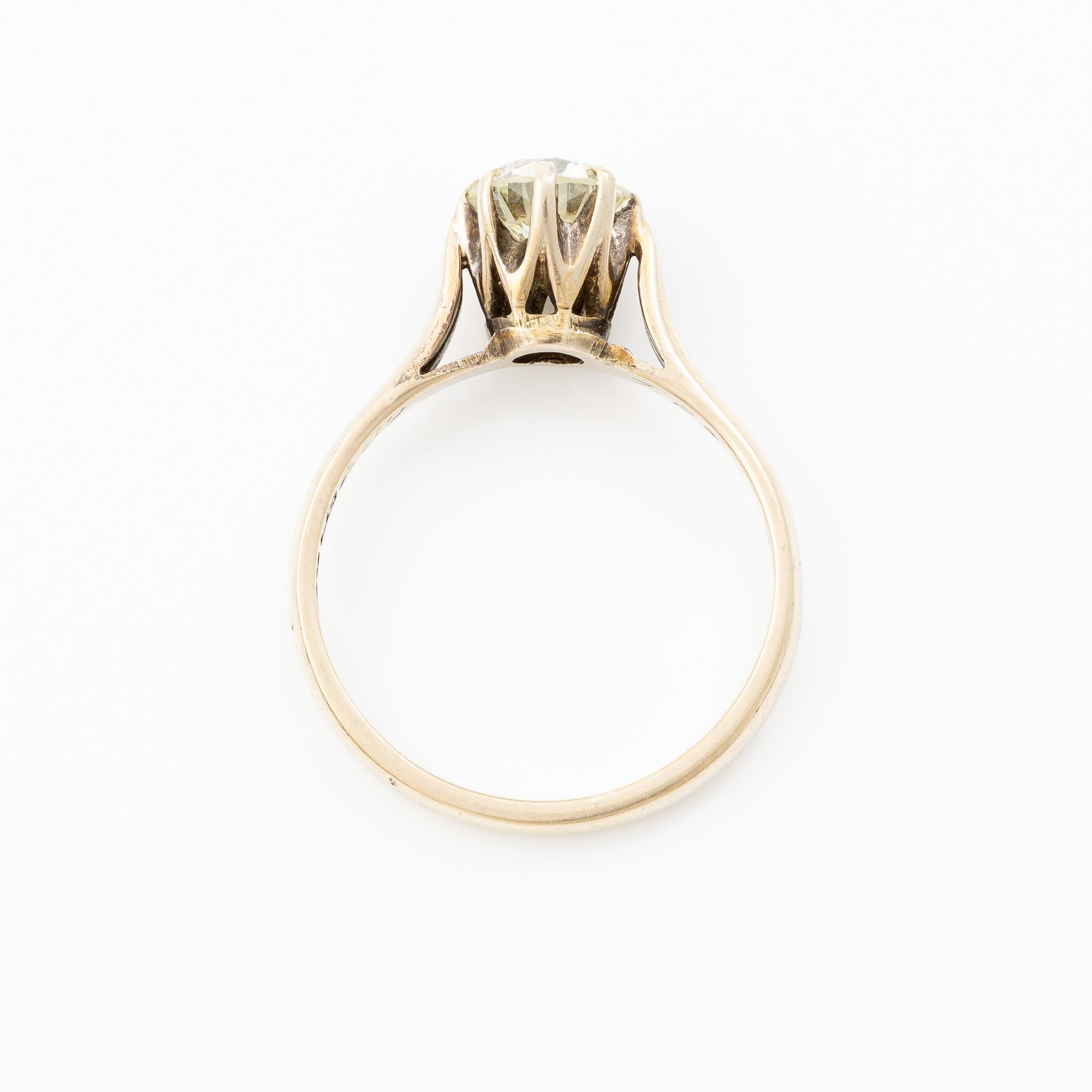 Ring, 18K white gold with brilliant-cut diamond.