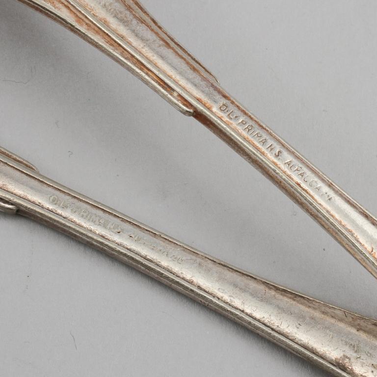 FISKBESTICK, nysilver, 15 st, märka med loggotyp från Stockholmsutställningen 1930 samt restaurangen Tre Remmare.