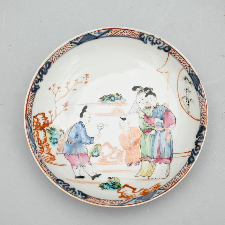 FAT samt SKÅL, 5 delar, porslin Kina 1800 samt 1900-tal.