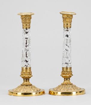 LJUSSTAKAR, ett par, empire, trol Ryssland, 1800-talets första hälft.