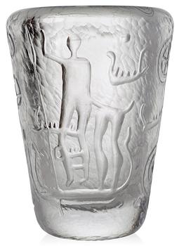 A Vicke Lindstrand glass vase, Kosta, 1950's.