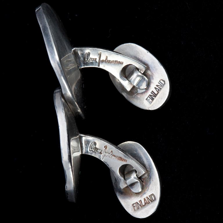 MANSCHETTKNAPPAR, 2 par, silver och agat, 1900-talet senare hälft, tot.vikt. 35g.