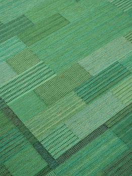 Marianne Richter, CARPET. "Fasad Grön". Flat weave. 273,5 x 236,5 cm. Signed AB MMF MR.