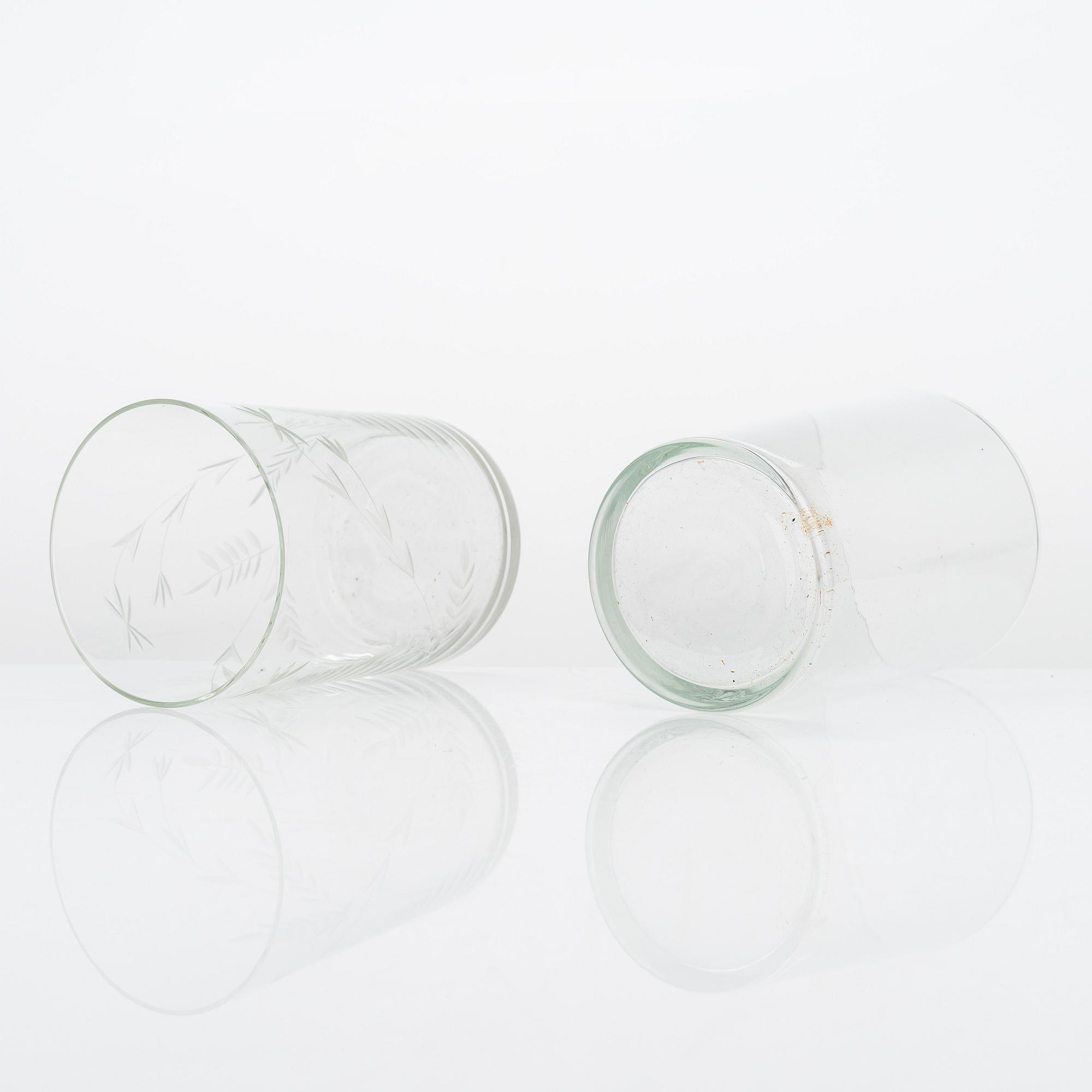 Two 19th-century silver tea glass holders, Moscow 1879 and 1894.