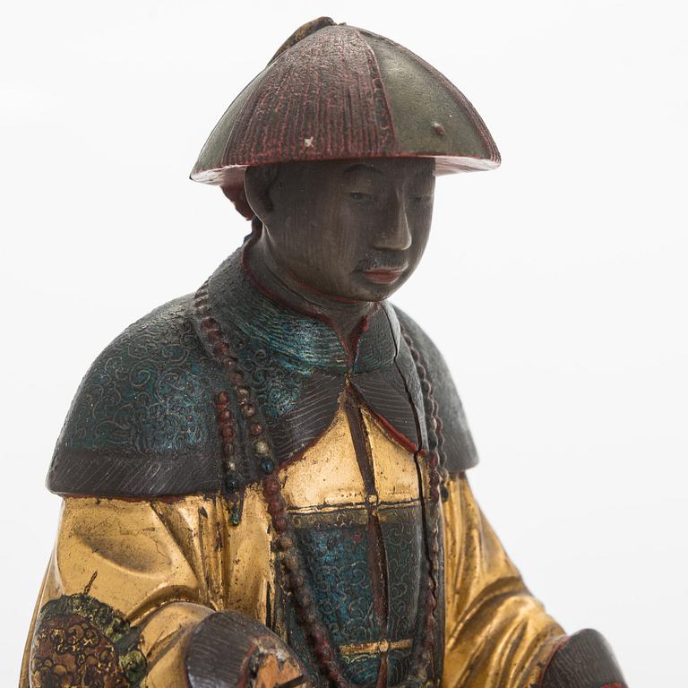 Skulpturer, 3 st, Kina, sen Qingdynasti.