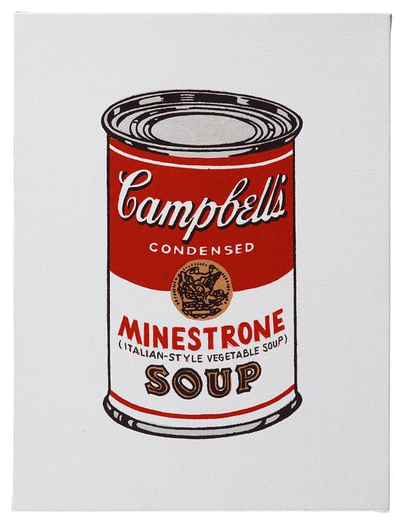 Richard H. Pettibone, "Andy Warhol, '32 Cans of Campbell's Soup', 1962".