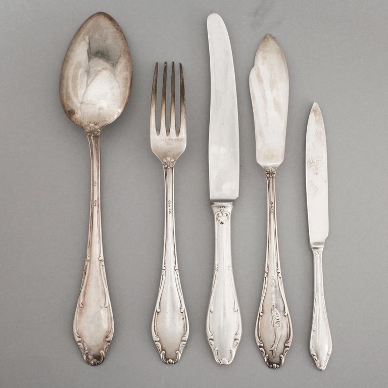 BESTICKSERVIS, 71 delar. Silver. Total vikt ca 3,268 kg.