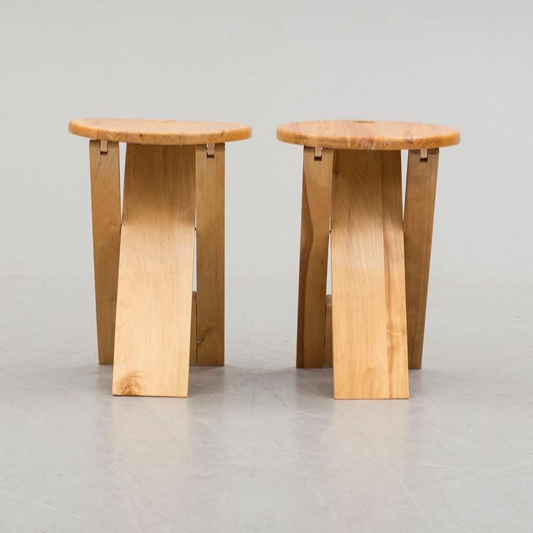 a pir of 'Suzy stools' by Adrian Reed for Princes design Works 1980-1989.