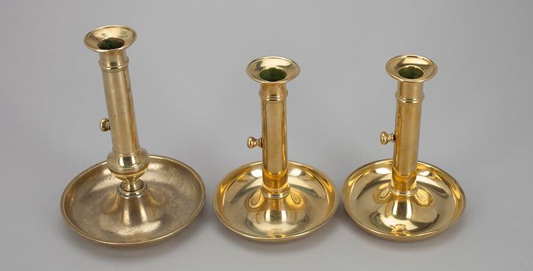 LJUSSTAKAR, 1+2, mässing, 1800-talets senare hälft.