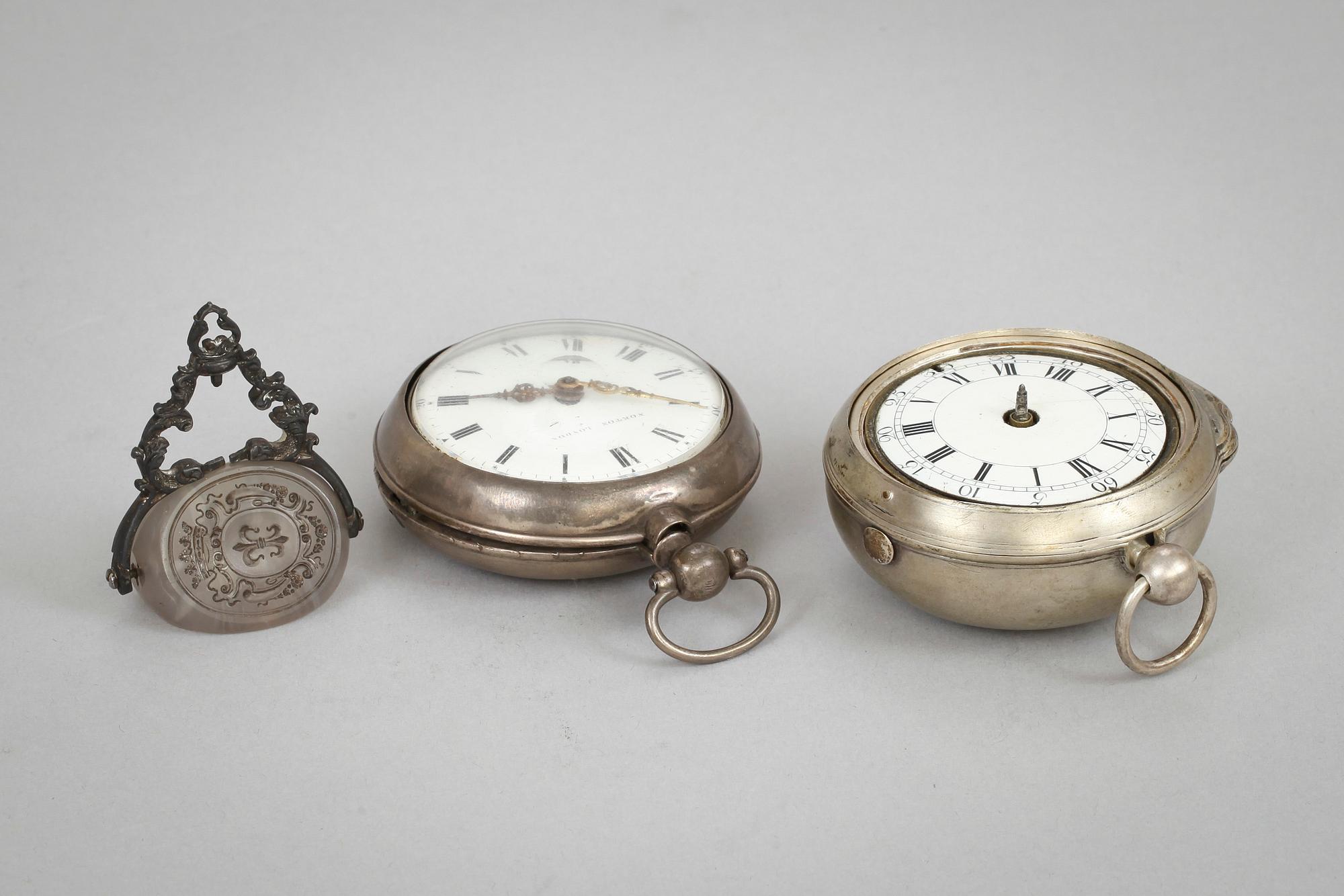 SIGILLSTAMP och HERRFICKUR, 2 st, London, 1800-tal.