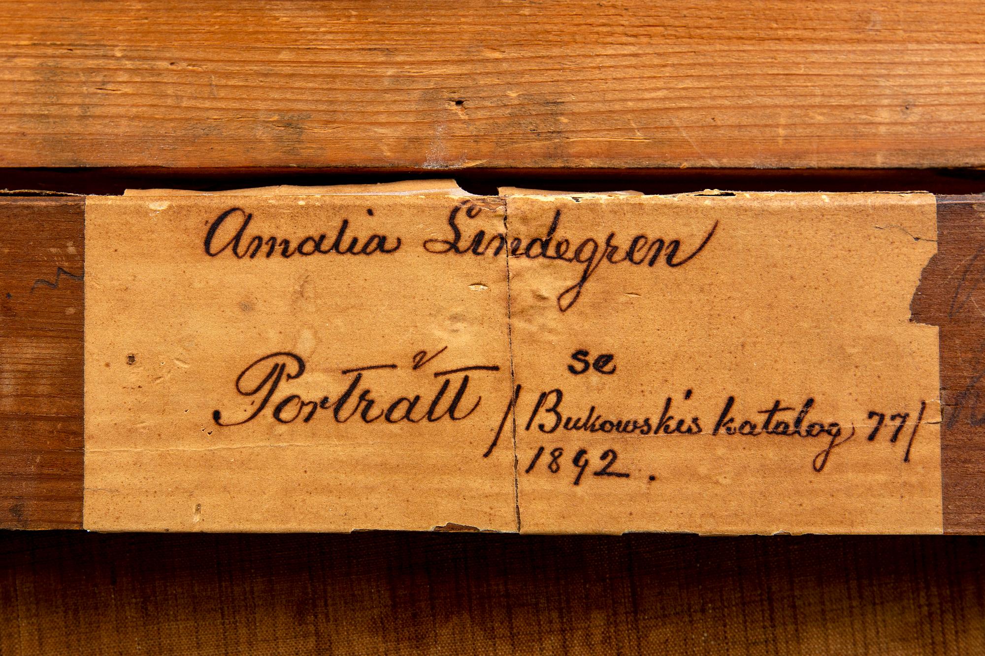 Amalia Lindegren, olja på duk signerad.