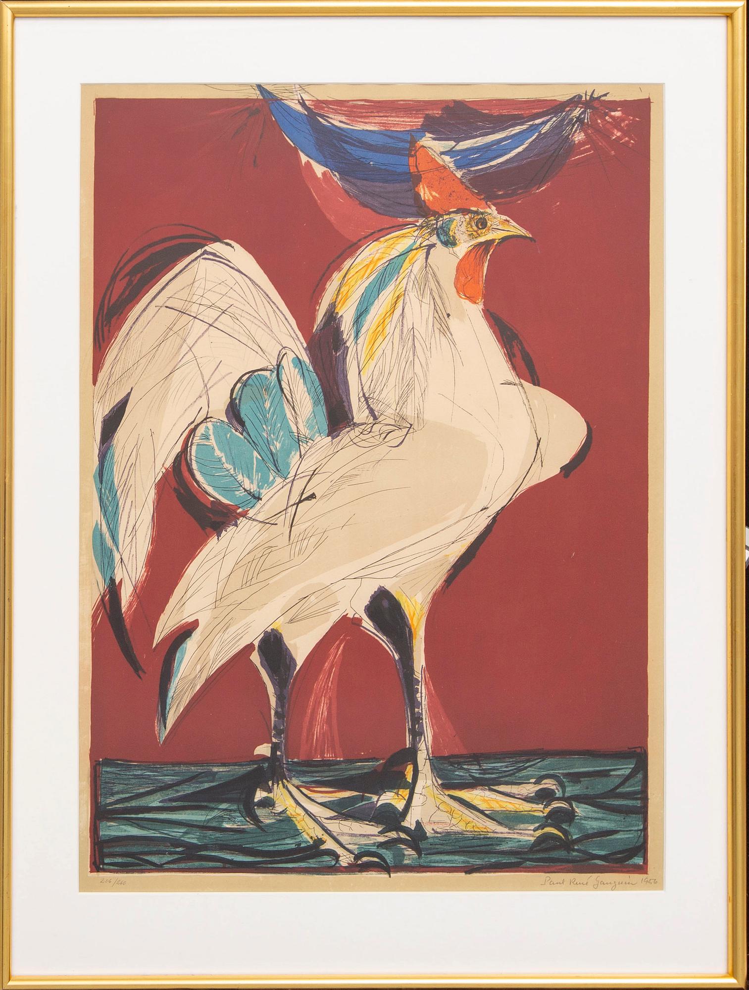 Paul René Gauguin, färglitografi, signerad, numrerad 206/260 och daterad 1956.