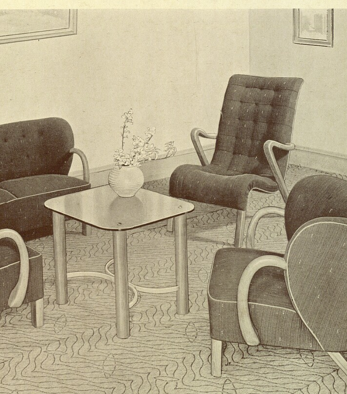 Viggo Boesen, tillskriven., Fåtölj, modell 107, Slagelse Møbelværk, Danmark, 1940-tal.