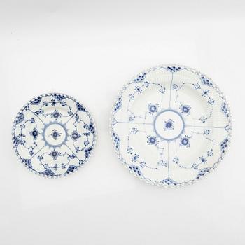 Service, 46 pieces, porcelain, Blue Fluted "Full Lace" and "Half Lace", Royal Copenhagen, Denmark.