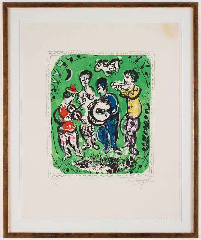 Marc Chagall, "Musiciens sur fond vert".