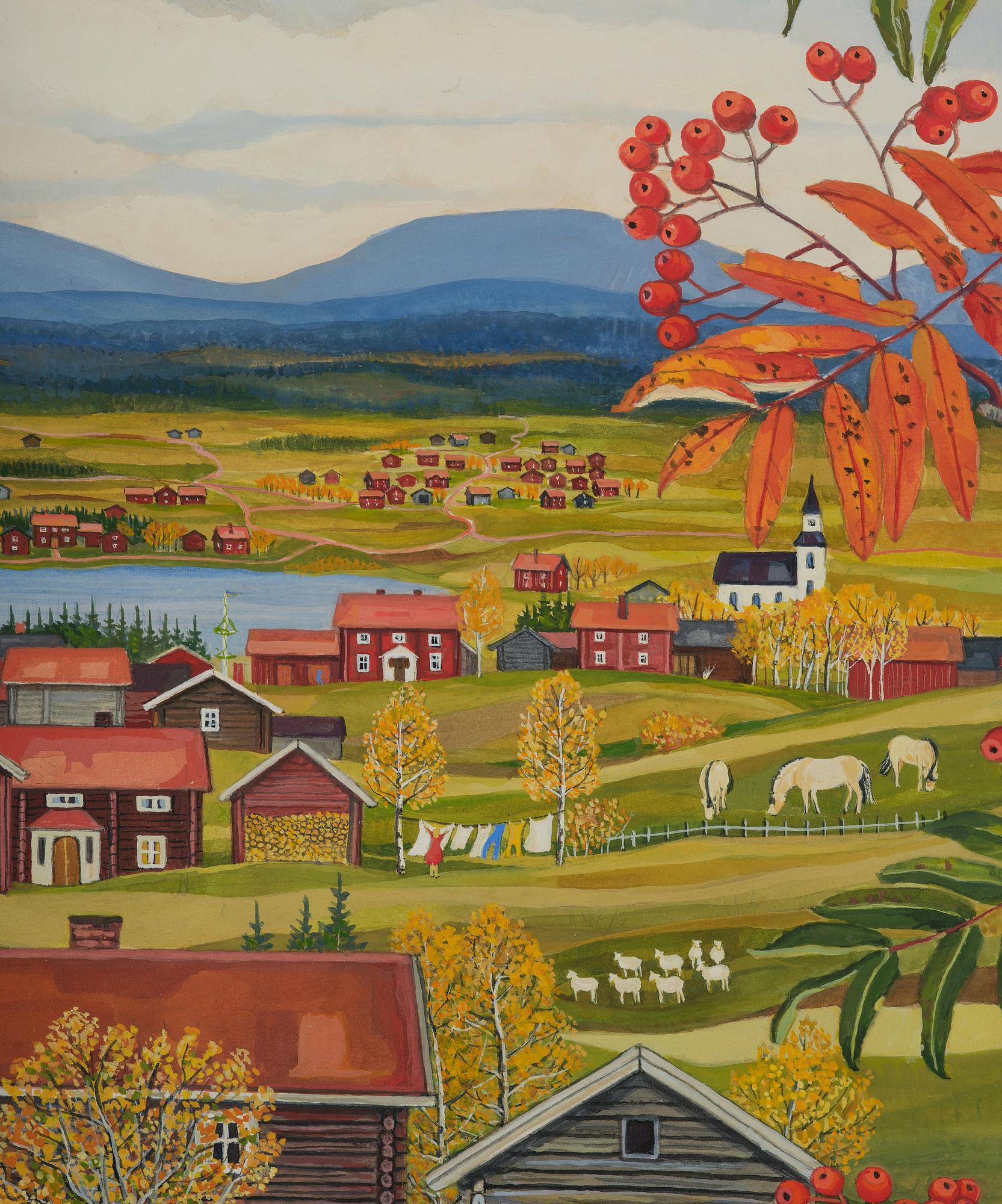 Stina Sunesson, "Jag målar rönnbär" (I paint rowan berries).