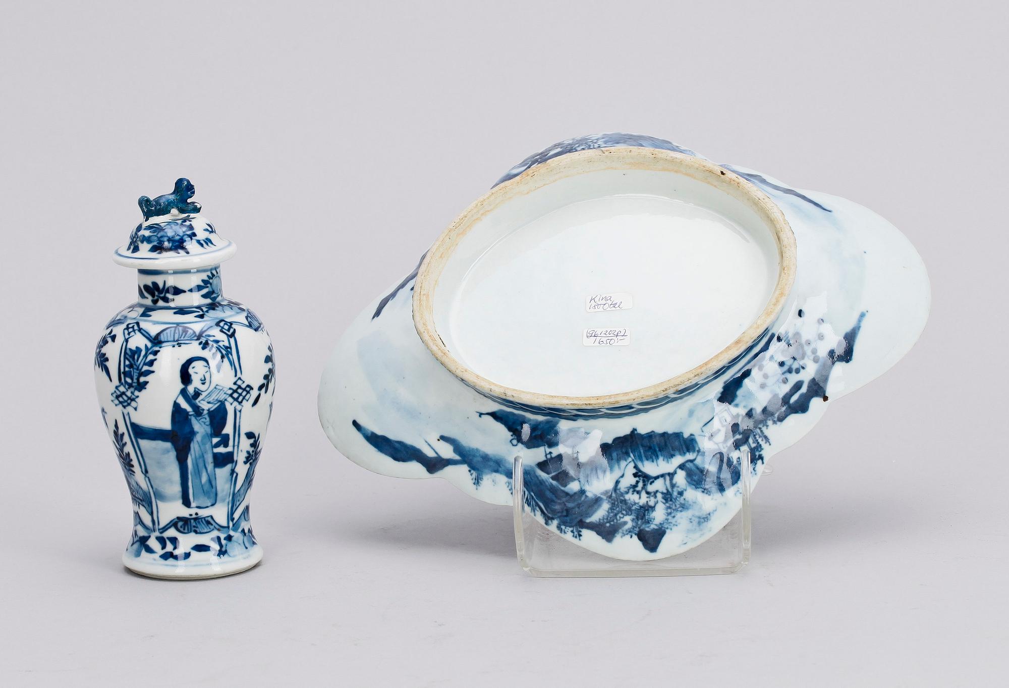 LOCKURNA samt FAT, porslin, Kina, 1800/1900-tal.