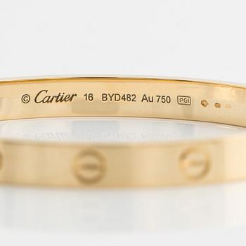 An 18K gold Cartier bracelet "Love".