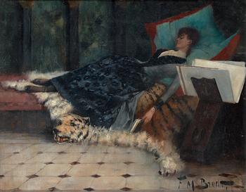 224. Ferdinand Max Bredt, Couch with resting lady.