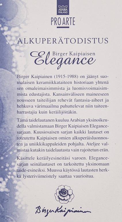 Birger Kaipiainen, vati, posliini, "Elegance/6", numeroitu 504. Pro Arte, Arabia.