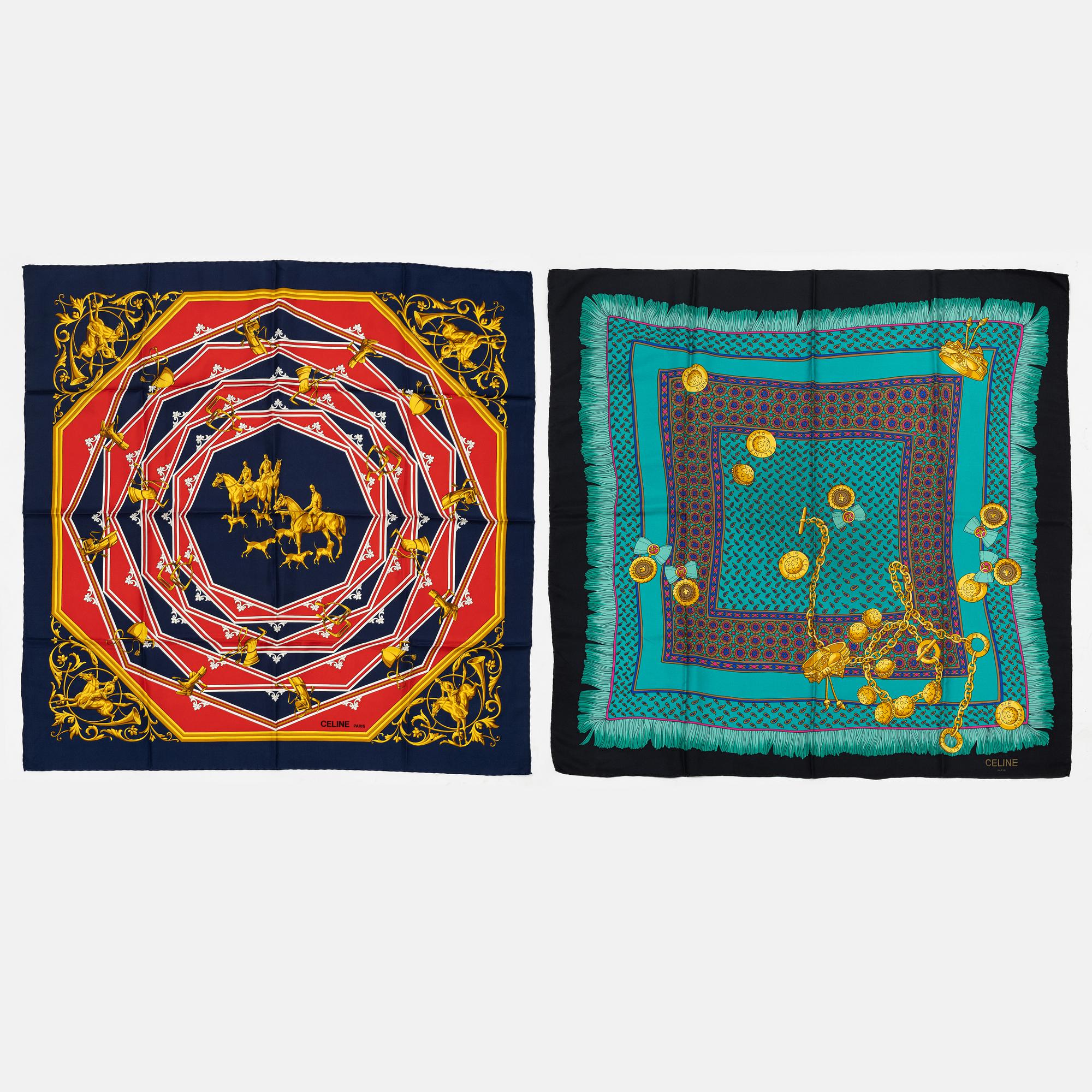 Céline, two silk scarves.