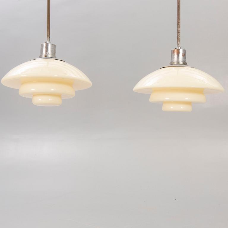 A pair of Böhlmarks ceiling lights, a pair, 1930s.