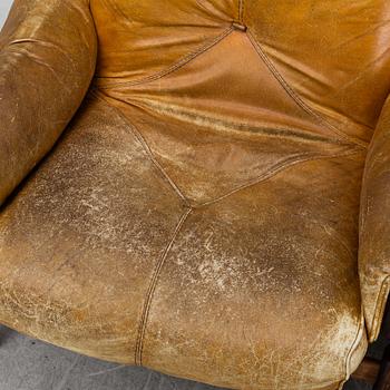 PERCIVAL LAFER, a pair of leather and rosewood easy chairs, MP Lafer, Brasil, 1960/70s.