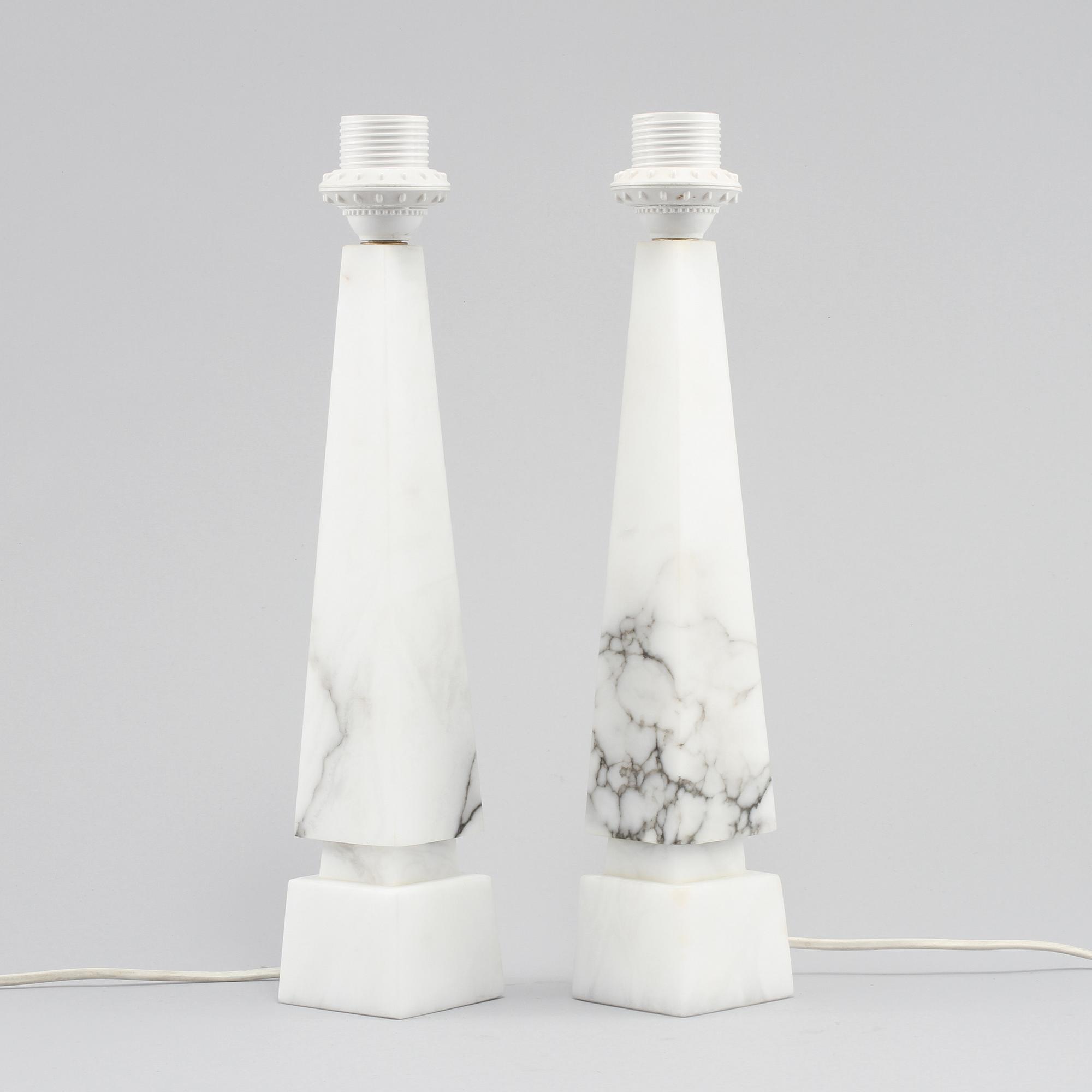 BORDSLAMPOR, ett par, 1900-talets andra hälft.