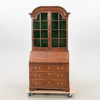Slant-front secretary with a glazed section, 18th century.