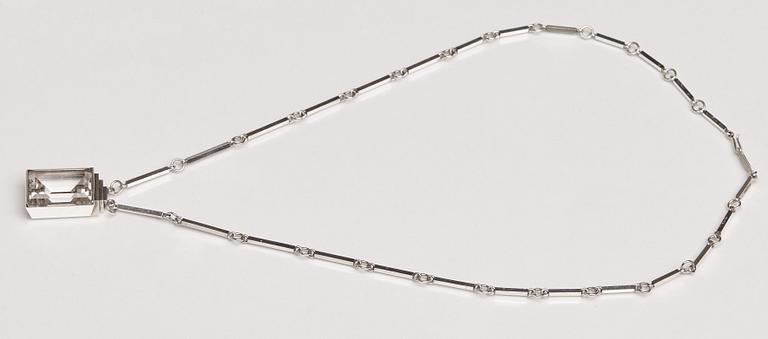 Wiwen Nilsson, a sterling a facet cut rock crystal collier, Lund, Sweden 1944.