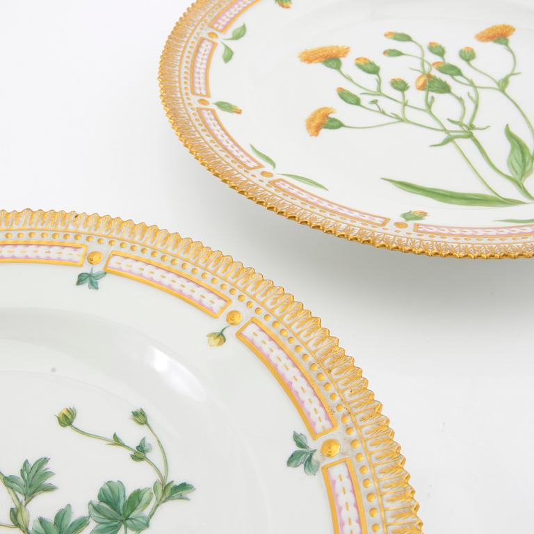 Plates 2 pcs "Flora Danica" Royal Copenhagen Denmark 1964 and 1966 porcelain.