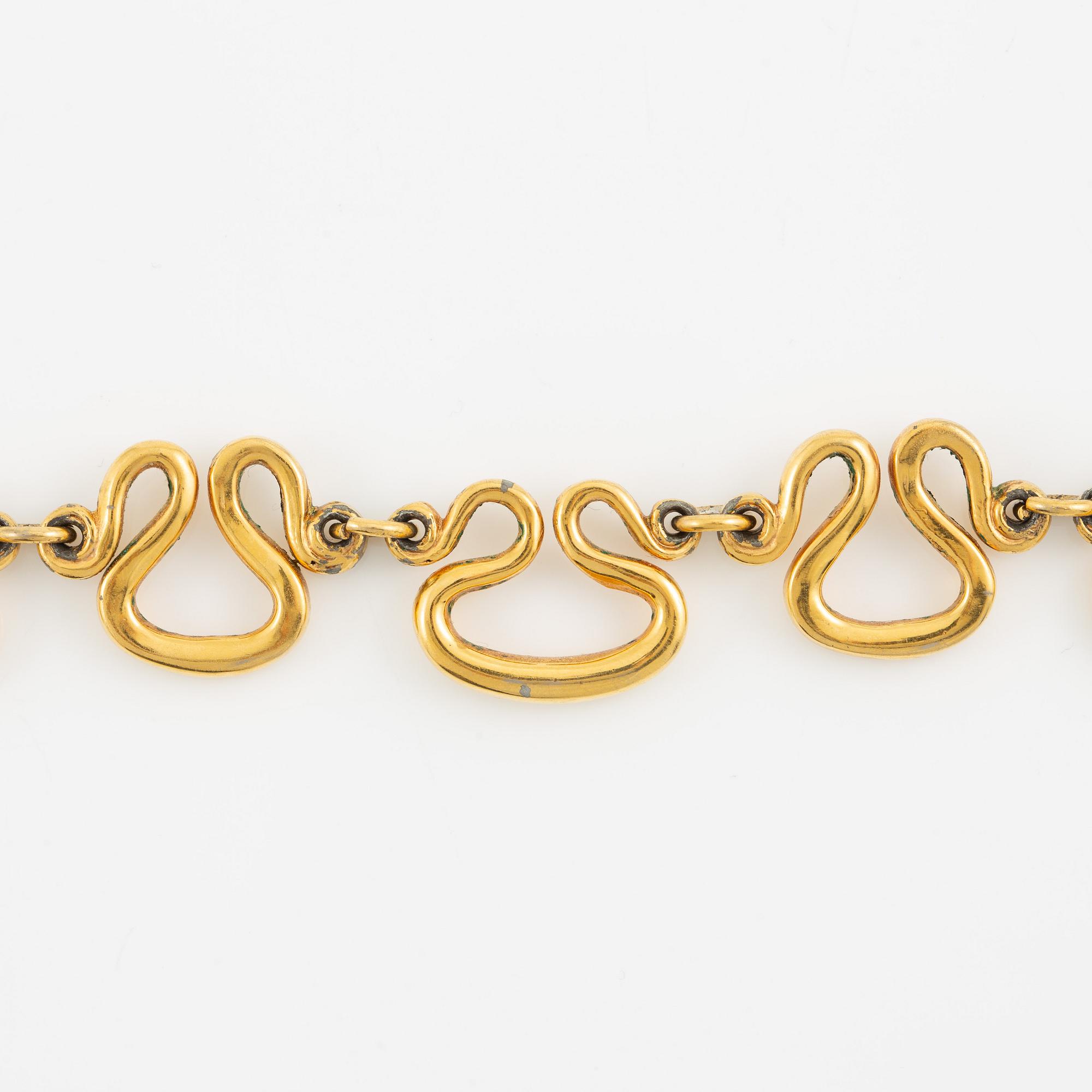 Estrid Ericson, necklace "Etruscan", gilded tin, for Svenskt Tenn.