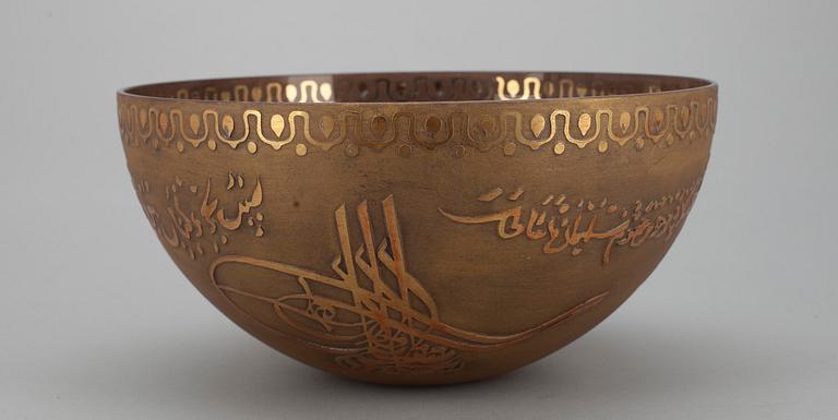 SKÅL, glas, Turkiet, 1900-tal.