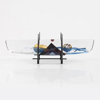 Bertil Vallien, "Voyage XV" unique sculpture, boat, sand-cast glass, Kosta Boda.