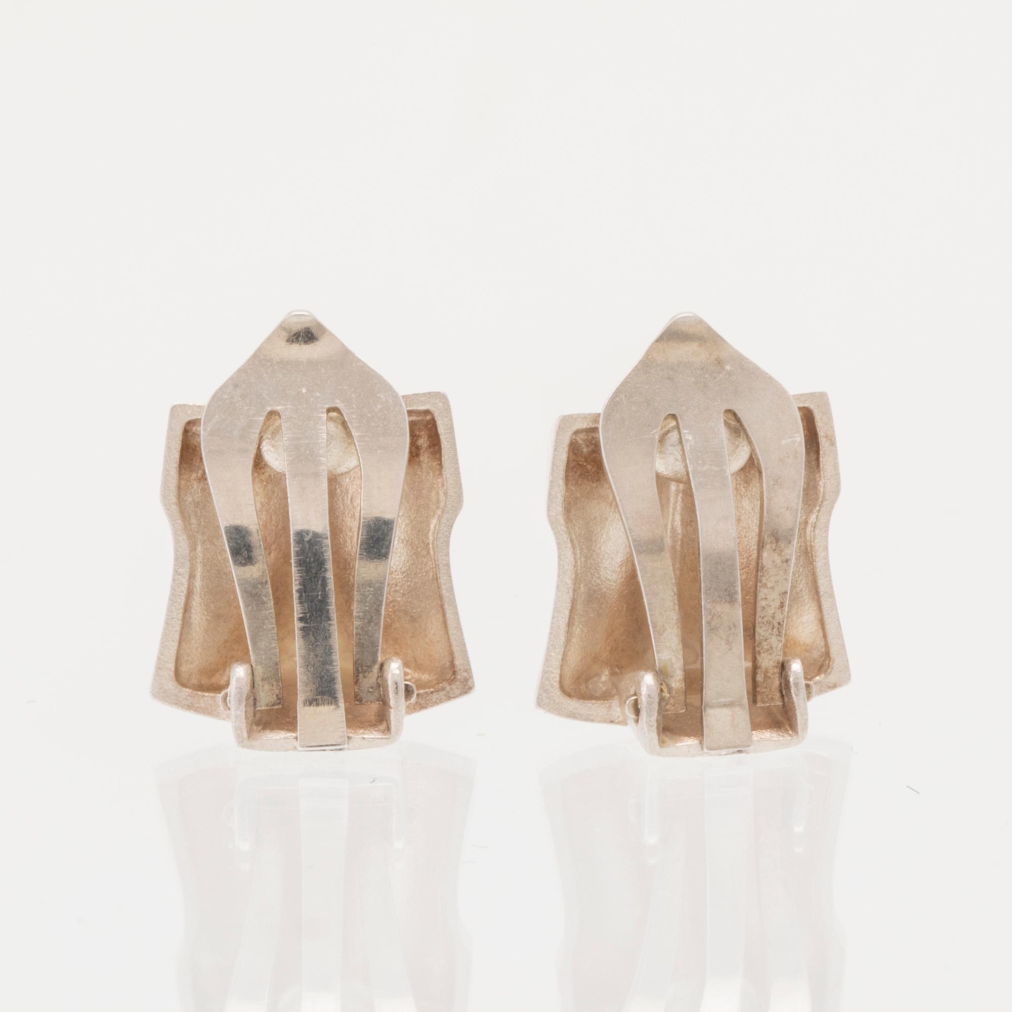 Björn Weckström, earrings "Muletta" silver, Lapponia 1984.