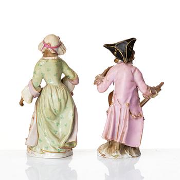 Figuriner, åtta stycken, porslin. Meissen, 1800-talets senare del. "Affenkapelle".