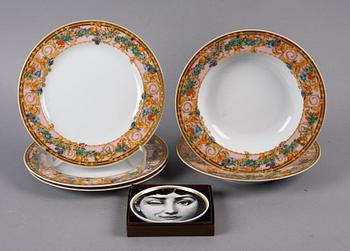 PARTI PORSLIN, 9 delar, Fornasetti och Versace för Rosenthal.