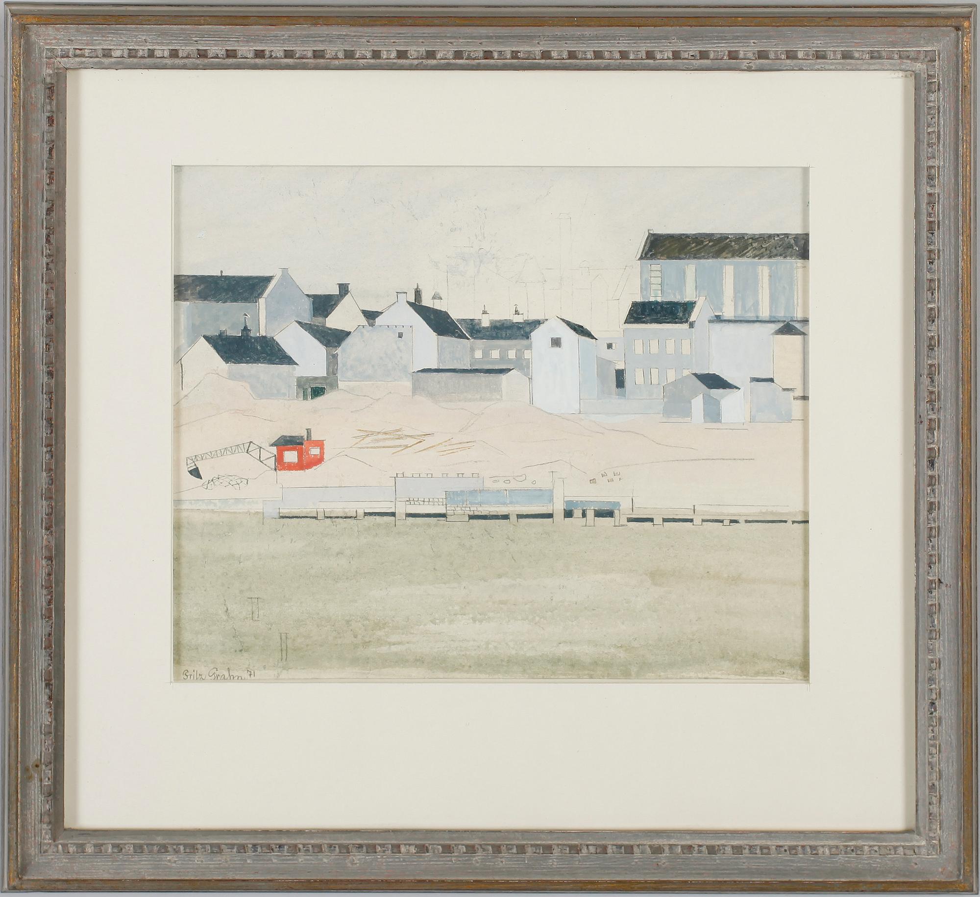 FRITZ GRAHN, 4 st, gouacher, sign och dat 71.