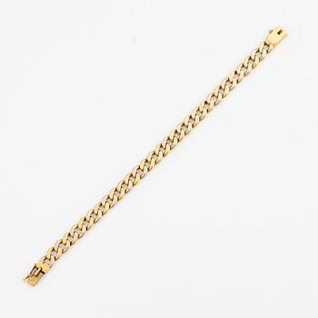 Bracelet 18K gold curb link, two-tone.