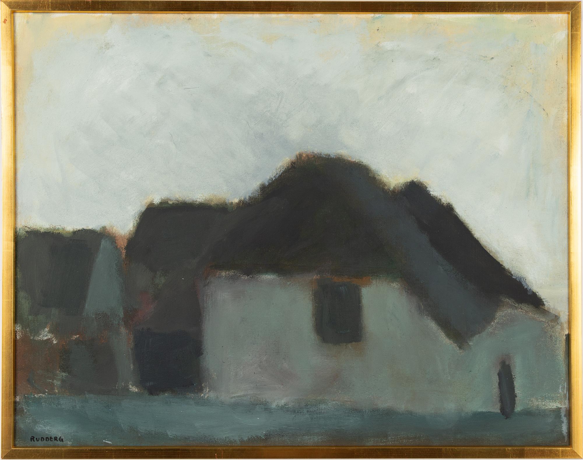 Gustav Rudberg, "Nämndemansgårde i gråväder, Hoen".