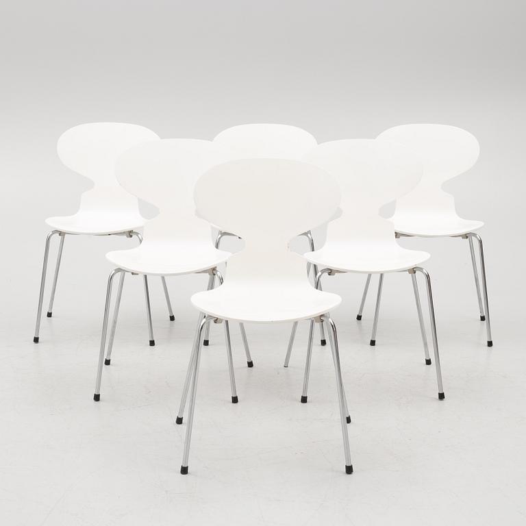 Arne Jacobsen, chairs, 6 pcs, "The Ant", Fritz Hansen, Denmark, 2004.