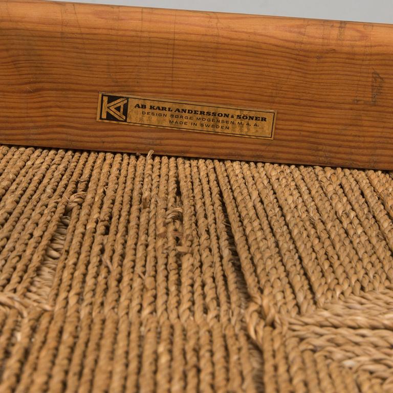 STOLAR, 4 st, ur serien Asserbo, Börge Mogensen, Karl Andersson & Söner, 1900-talets andra hälft.