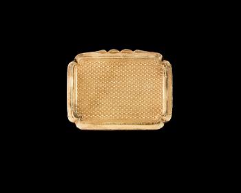 A 19th century English miniature box, 9k gold.