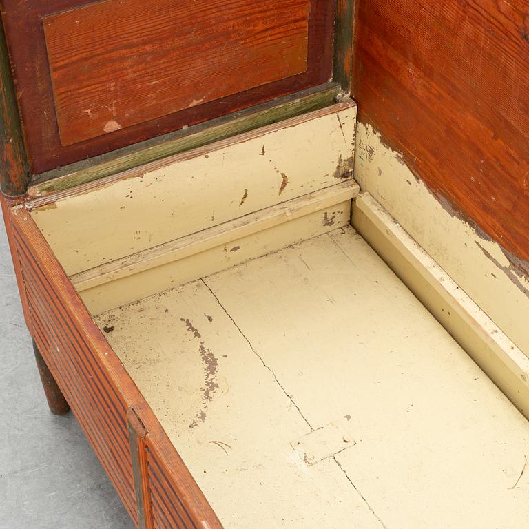 A painted Swedish wooden sofa, mid 19th century.