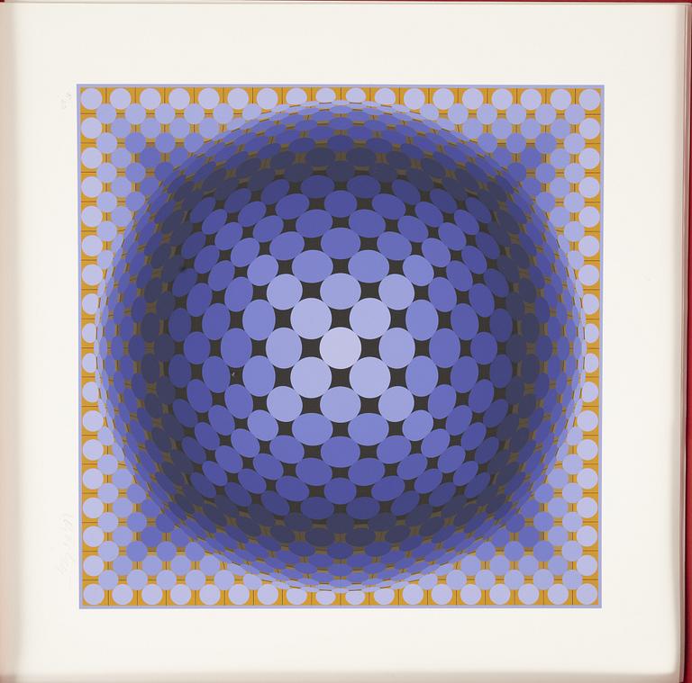 Victor Vasarely, portfolio with 5 silkscreen in colours, 1977, signed 85/250.