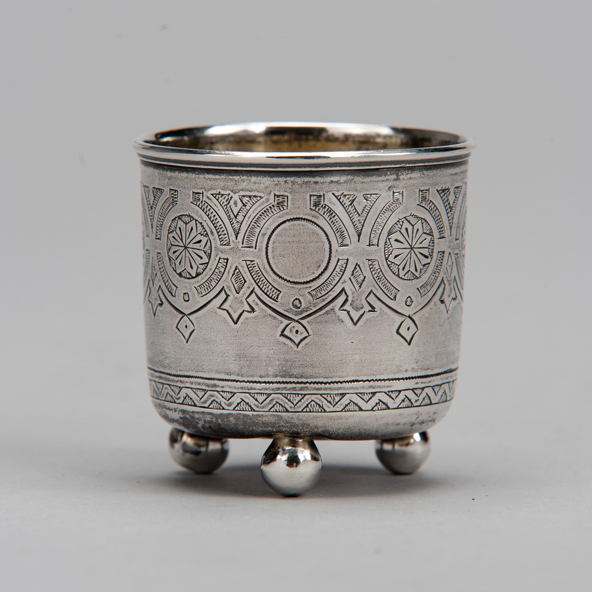 BÄGARE, silver, Moskva, Ryssland 1884. Vikt 45 g.
