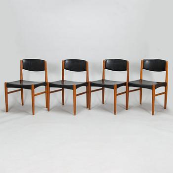 A set of four mid 20th century chairs. Glostrup Möbelfabrik, Denmark.