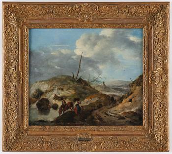 Jan Wijnants, attributed to, Dune landscape with figures.