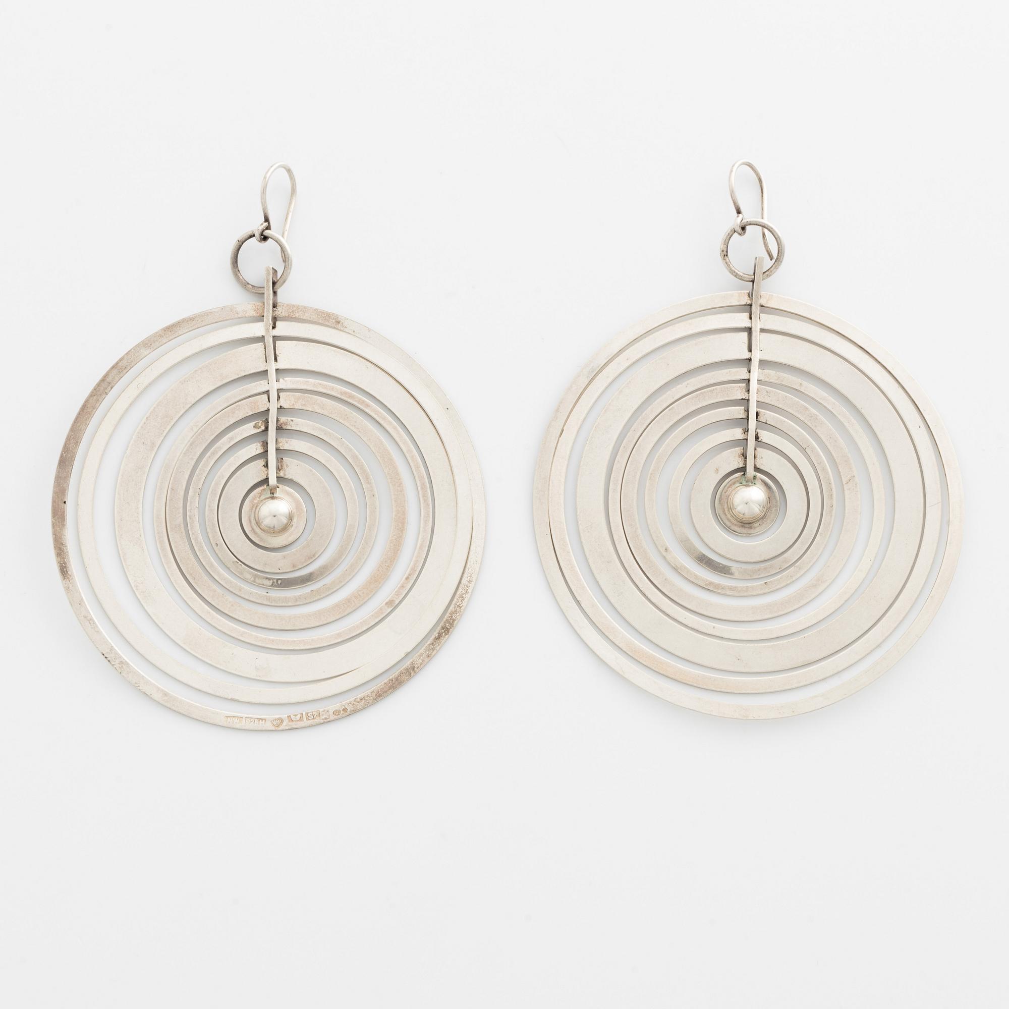 Tapio Wirkkala, "Hopeakuu" Earrings, Sterling Silver.